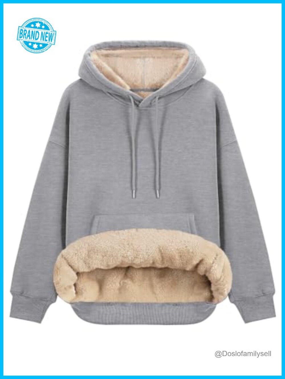 Sherpa Lined Fleece Pullover Hoodie Oversized Warm Winter